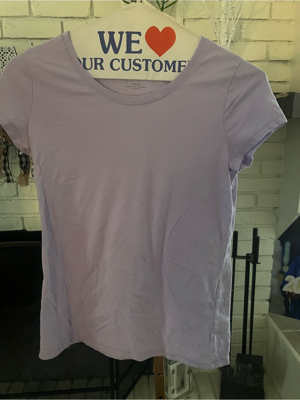 No Boundaries Lavender Scoop Neck Short Sleeve Tee